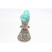 Buddhist Temple Stamp Tibetan Silver Natural Turquoise Dust Stone Wax Inside - A